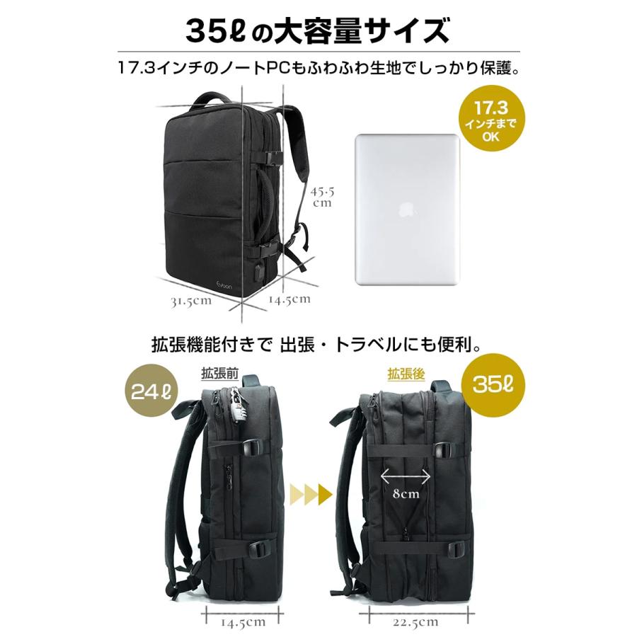 公式 Evoon マルチビジネスリュック2.0 ビジネスリュック メンズ リュック 大容量 多収納 多機能 USB YKK 撥水 出張 旅行 ビジネスバッグ バックパック | Evoon | 04