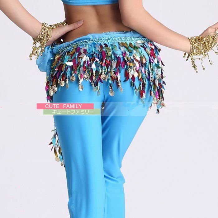 腰巻 ベリーダンス衣装　ベリーダンスヒップスカーフカラー木の葉 コインヒップスカーフ　レッスンウェアステージ ベリーダンス衣装9色 |  | 04