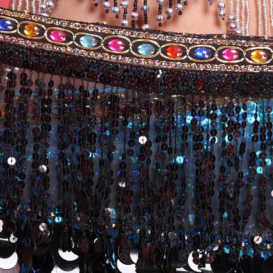 ベリーダンス ヒップスカーフ ベリーダンス アクセサリー ベリーダンスヒップスカーフ カラフル コインヒップスカーフ ボトムス ステージウェア 演出 ブルー |  | 01