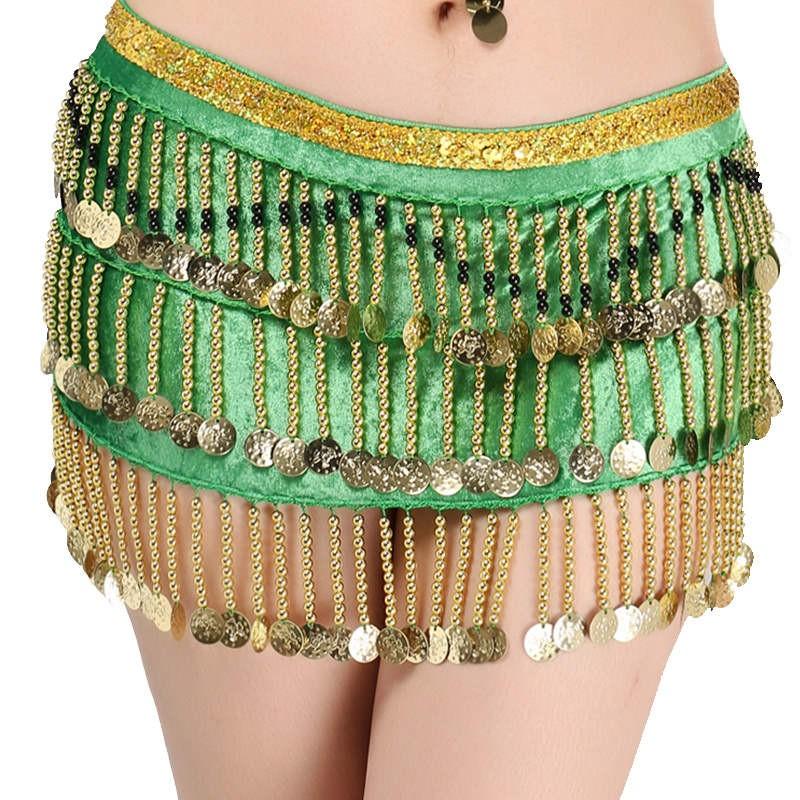 ベリーダンス ヒップスカーフ ベリーダンス アクセサリー コイン付きヒップスカーフ　3段コイン スパンコール　レッスンウェア　ベリーダンス　 |  | 03