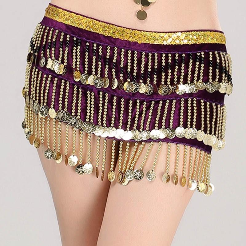 ベリーダンス ヒップスカーフ ベリーダンス アクセサリー コイン付きヒップスカーフ　3段コイン スパンコール　レッスンウェア　ベリーダンス　 |  | 05