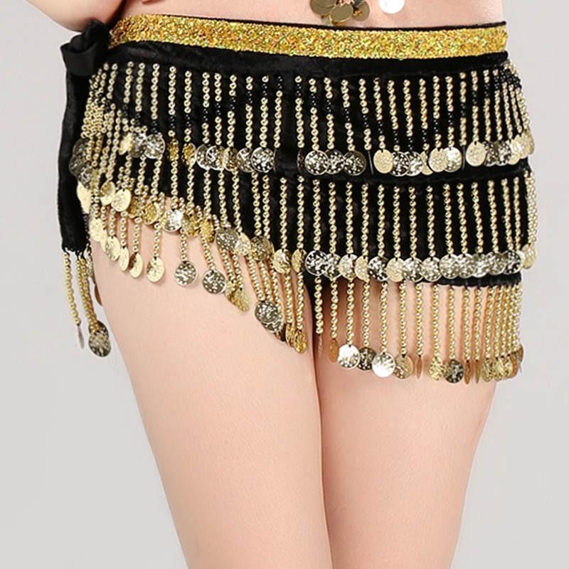 ベリーダンス ヒップスカーフ ベリーダンス アクセサリー コイン付きヒップスカーフ　3段コイン スパンコール　レッスンウェア　ベリーダンス　 |  | 07