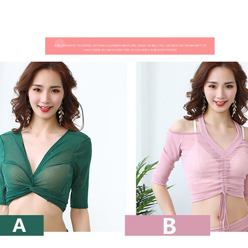 ベリーダンスセット ステージ衣装 イベント レッスン着 2点セット トップス/スカート 練習用 演出服 発表会  2style 4カラー入荷 |  | 02