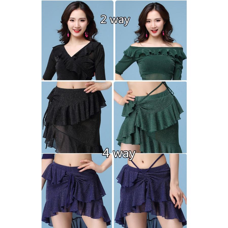 ベリーダンスセット衣装 舞台衣装 レッスン着 発表会イベント コスプレ 社交ダンス衣装 練習着 ベリーダンス衣装 上下2点セット |  | 02