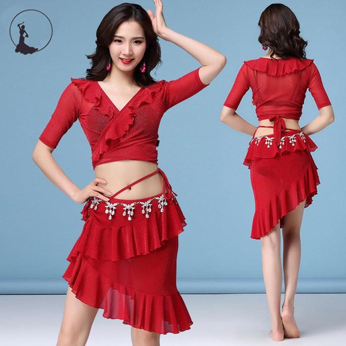 ベリーダンスセット衣装 舞台衣装 レッスン着 発表会イベント コスプレ 社交ダンス衣装 練習着 ベリーダンス衣装 上下2点セット |  | 03