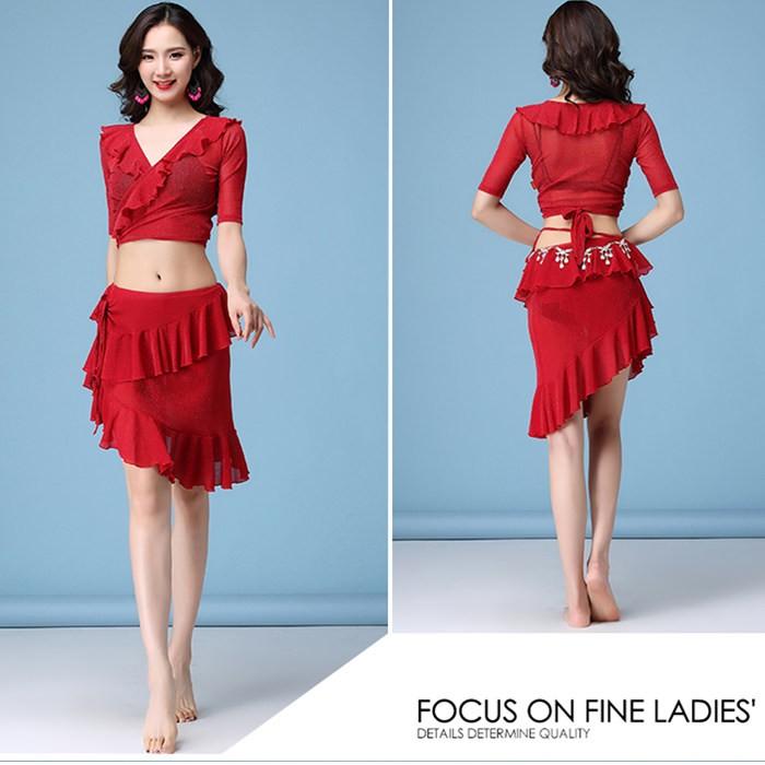 ベリーダンスセット衣装 舞台衣装 レッスン着 発表会イベント コスプレ 社交ダンス衣装 練習着 ベリーダンス衣装 上下2点セット |  | 04