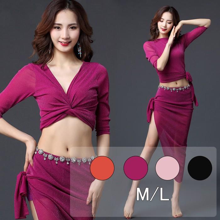 べリーダンス衣装 舞台衣装 レッスン着 社交ダンス衣装 練習着 上下2点セット トップス スカート 発表会 イベント コスプレ BELLY DANCE | 