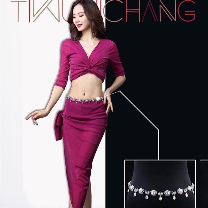 べリーダンス衣装 舞台衣装 レッスン着 社交ダンス衣装 練習着 上下2点セット トップス スカート 発表会 イベント コスプレ BELLY DANCE |  | 04