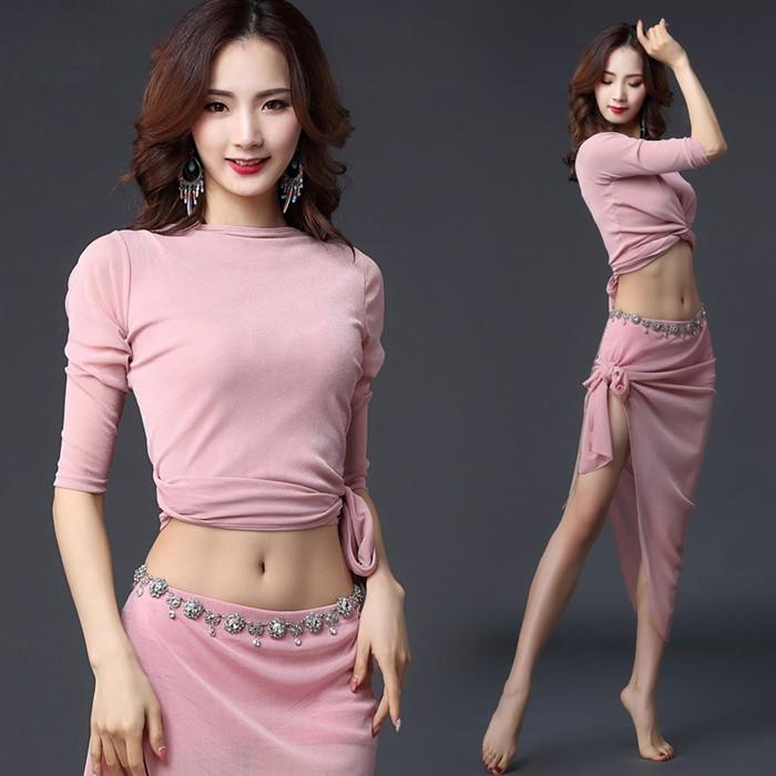 べリーダンス衣装 舞台衣装 レッスン着 社交ダンス衣装 練習着 上下2点セット トップス スカート 発表会 イベント コスプレ BELLY DANCE |  | 06