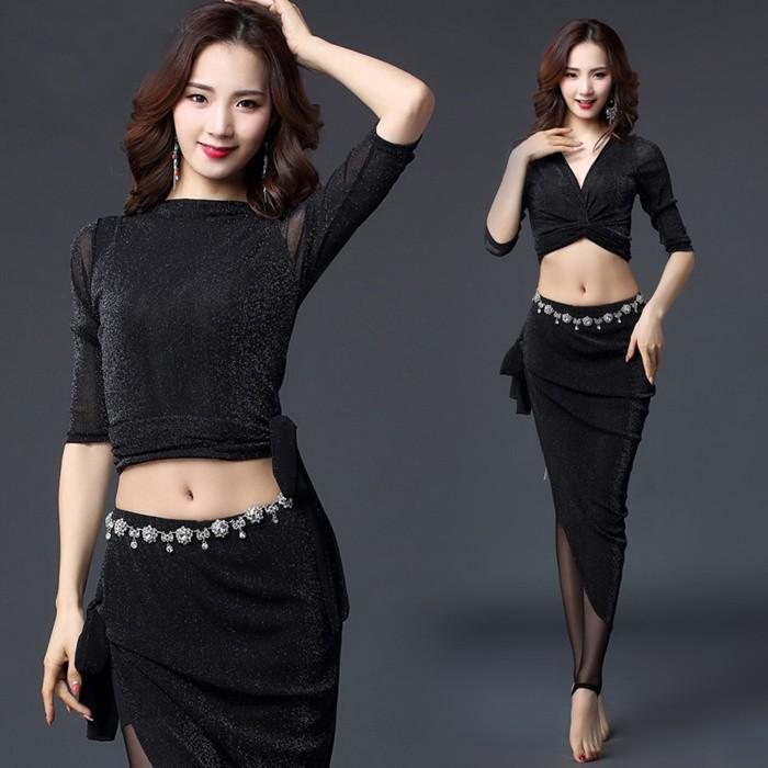 べリーダンス衣装 舞台衣装 レッスン着 社交ダンス衣装 練習着 上下2点セット トップス スカート 発表会 イベント コスプレ BELLY DANCE |  | 08