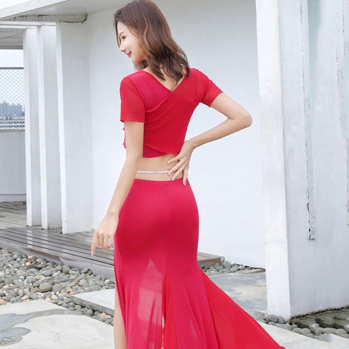 べリーダンス衣装 ベリーダンスセット衣装 舞台衣装 レッスン着 社交ダンス衣装 練習着　コスチューム 2点セット トップス スカート 発表会イベント コスプレ |  | 09