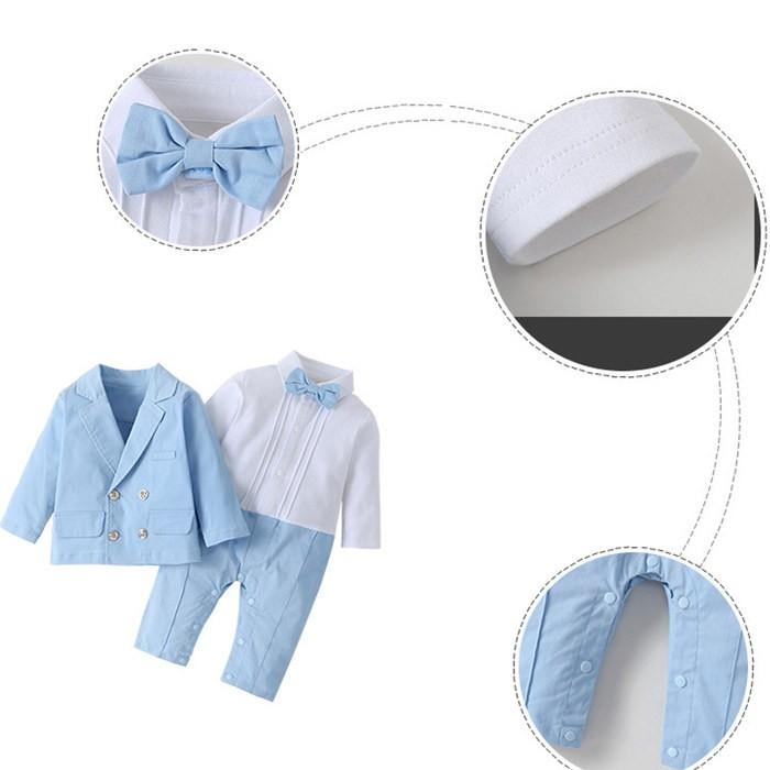ロンパース ジャケット 子供 フォーマル 2点セット 子供スーツ ベビー 男の子 スーツキッズ 初節句 七五三 発表会 お宮参り 蝶ネクタイ付き ライトブルー |  | 05
