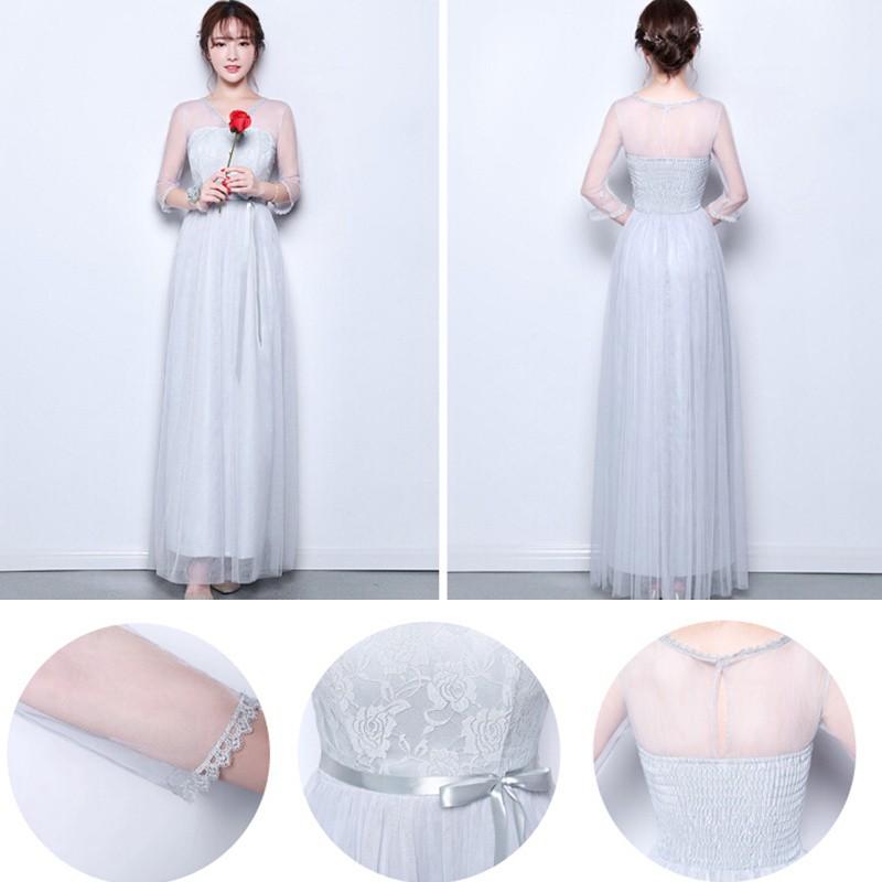 ドレスロングワンピース　ウェディング 花嫁 披露宴 結婚式　卒業式 あずき色　グレー　シャンペン　ホワイト　レッド |  | 16