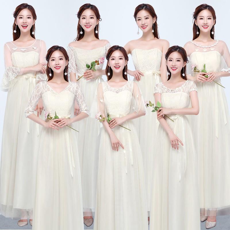 ドレスブライズメイドドレス ロングワンピース ウェディング 花嫁 披露宴 結婚式 卒業式 グレー あずき色 シャンペン Lf296z Cute Family 通販 Yahoo ショッピング