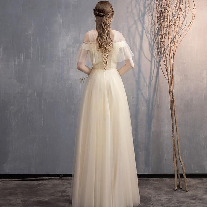 ロング丈ドレス ブライズメイドドレス フォーマルドレス Aライン ゲストドレス パーテイーワンピース ウェディング 結婚式 お揃いドレス 二次会 卒業式 演奏会 Lf381z Cute Family 通販 Yahoo ショッピング