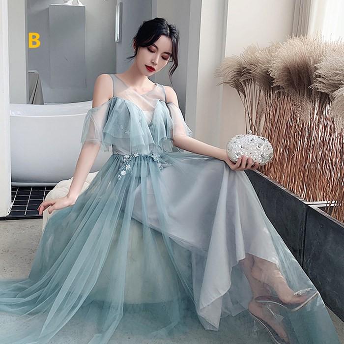 ブライズメイドドレス ロング丈ドレス 結婚式 Aライン パーテイーワンピース ウェディング グリーン 5デザイン 海外旅行 写真撮影ドレス お揃いドレス 二次会 |  | 04