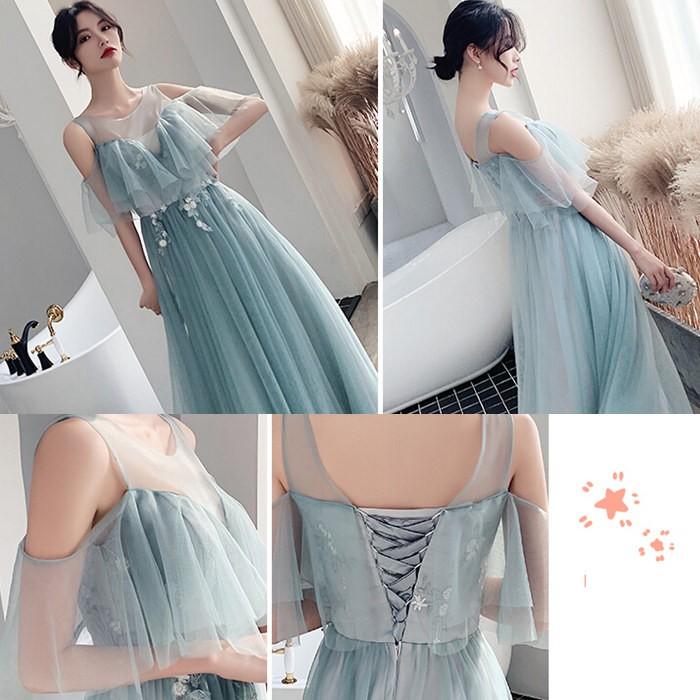 ブライズメイドドレス ロング丈ドレス 結婚式 Aライン パーテイーワンピース ウェディング グリーン 5デザイン 海外旅行 写真撮影ドレス お揃いドレス 二次会 |  | 05