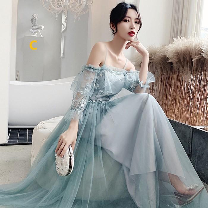 ブライズメイドドレス ロング丈ドレス 結婚式 Aライン パーテイーワンピース ウェディング グリーン 5デザイン 海外旅行 写真撮影ドレス お揃いドレス 二次会 |  | 06