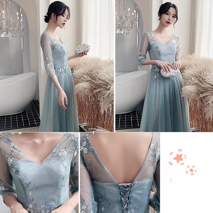 ブライズメイドドレス ロング丈ドレス 結婚式 Aライン パーテイーワンピース ウェディング グリーン 5デザイン 海外旅行 写真撮影ドレス お揃いドレス 二次会 |  | 09