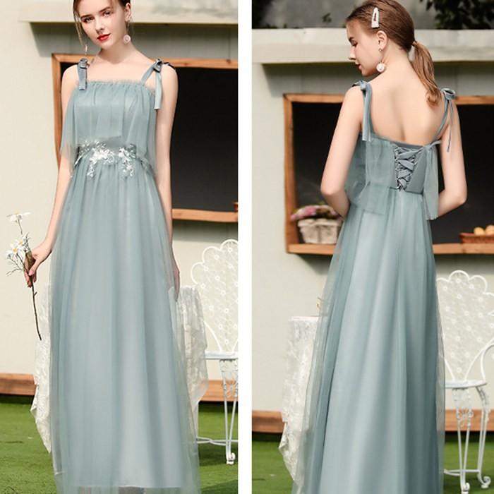 ブライズメイドドレス ロングドレス 結婚式 ワンピース フレア マキシ丈 Aライン フォーマル パーティードレス 二次会 演奏会 披露宴 卒業式 発表会 グリーン |  | 13