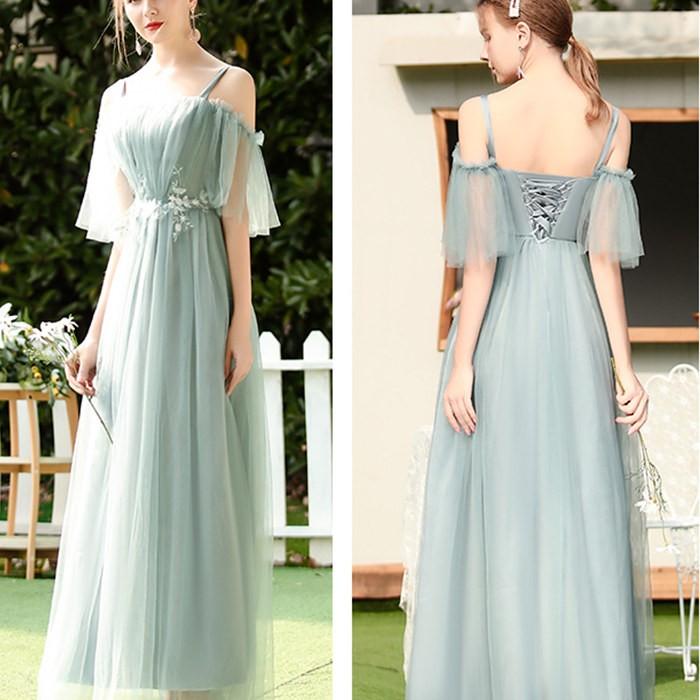 ブライズメイドドレス ロングドレス 結婚式 ワンピース フレア マキシ丈 Aライン フォーマル パーティードレス 二次会 演奏会 披露宴 卒業式 発表会 グリーン |  | 05