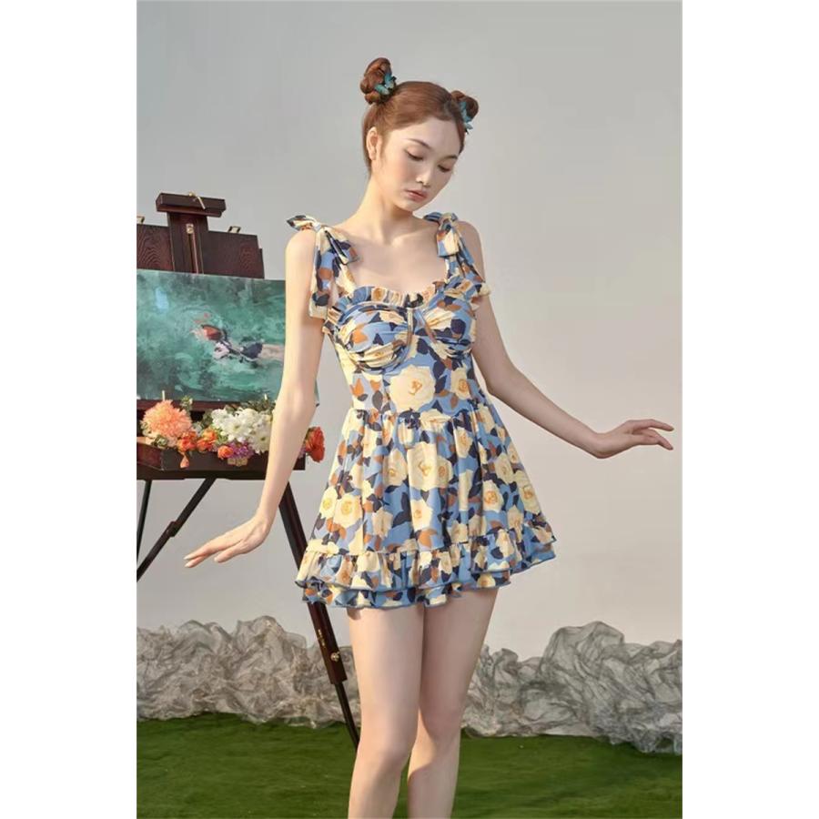 レディースワンピース水着 夏 シンプル 女性 おしゃれ 涼しい 魅力的 花柄 オシャレ カップ付き バット付き　海 プール 温泉 体型カバー オールインワンタイプ |  | 10