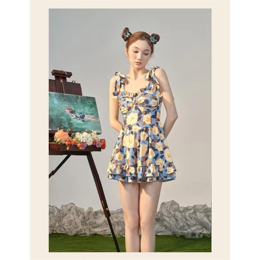 レディースワンピース水着 夏 シンプル 女性 おしゃれ 涼しい 魅力的 花柄 オシャレ カップ付き バット付き　海 プール 温泉 体型カバー オールインワンタイプ |  | 04