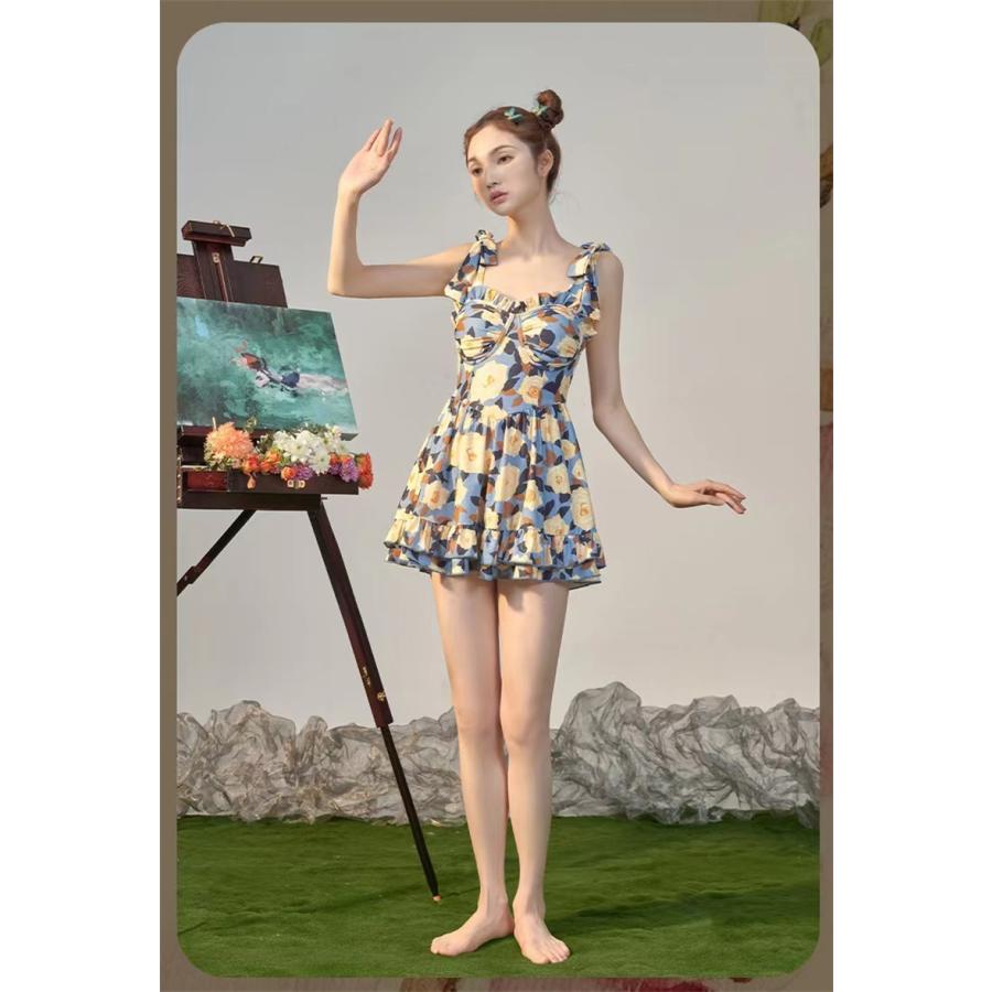 レディースワンピース水着 夏 シンプル 女性 おしゃれ 涼しい 魅力的 花柄 オシャレ カップ付き バット付き　海 プール 温泉 体型カバー オールインワンタイプ |  | 05