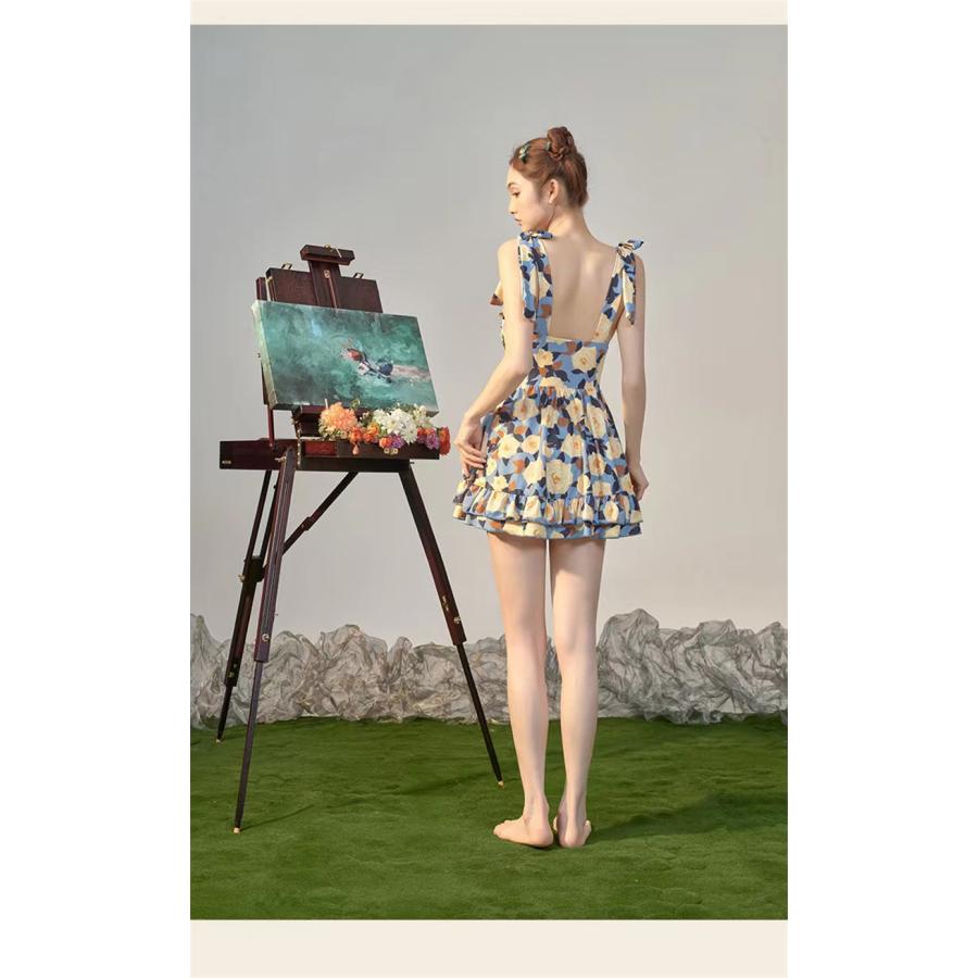 レディースワンピース水着 夏 シンプル 女性 おしゃれ 涼しい 魅力的 花柄 オシャレ カップ付き バット付き　海 プール 温泉 体型カバー オールインワンタイプ |  | 07