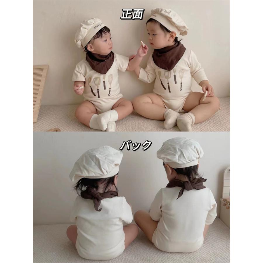 長袖半袖 ロンパース コック 綿素材 女の子男の子 二点セット 衣装  服 帽子 ハロウィン 可愛い フワフワ キッズ 赤ちゃん オシャレ 子ども かわいい |  | 02