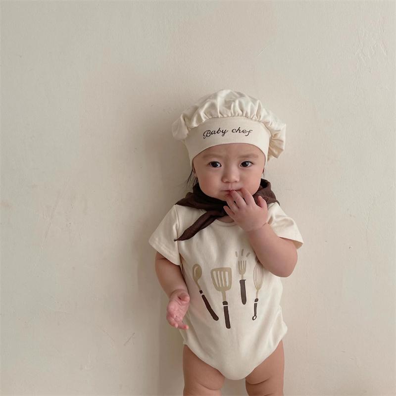 長袖半袖 ロンパース コック 綿素材 女の子男の子 二点セット 衣装  服 帽子 ハロウィン 可愛い フワフワ キッズ 赤ちゃん オシャレ 子ども かわいい |  | 07