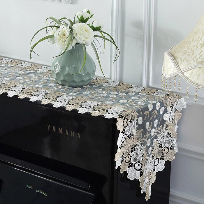 ピアノトップカバー ピアノカバー アップライトピアノ用ピアノトップカバー アップライト ピアノカバー  40cm x220cm シンプル 刺繍 お洒落 上品 レース柄 |  | 01
