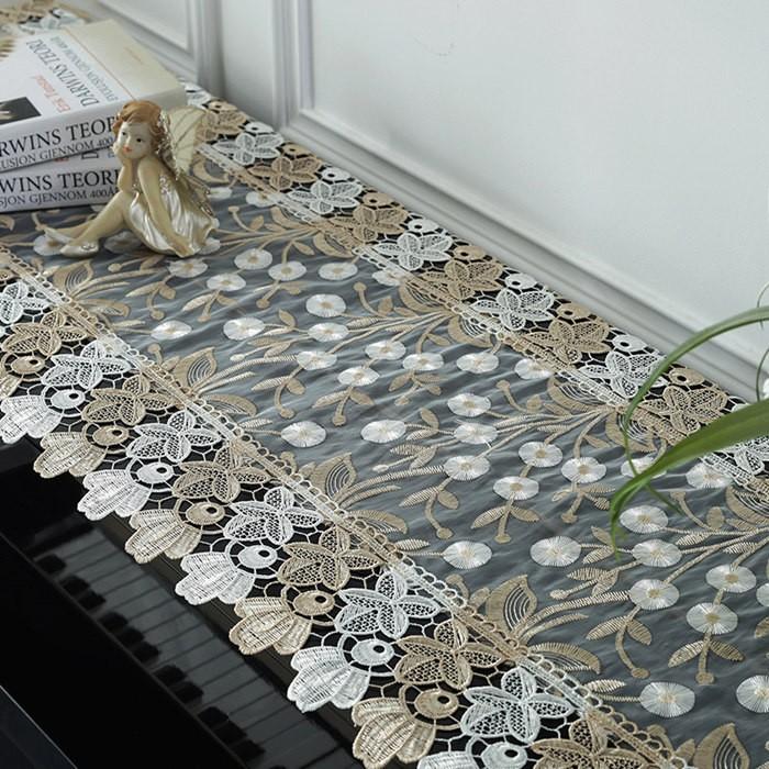 ピアノトップカバー ピアノカバー アップライトピアノ用ピアノトップカバー アップライト ピアノカバー  40cm x220cm シンプル 刺繍 お洒落 上品 レース柄 |  | 04