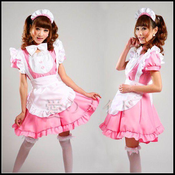 妖狐/僕SS風メイド服 喫茶店風エプロン メイド制服 コスプレ衣装 メイド服 コスチューム 全7色 ZF007 |  | 01