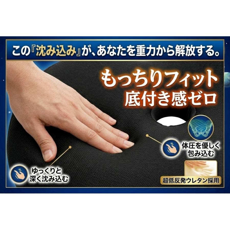 座布団 無重力 クッション エルゴ 約43×41cm 低反発 3D 立体形状 体圧