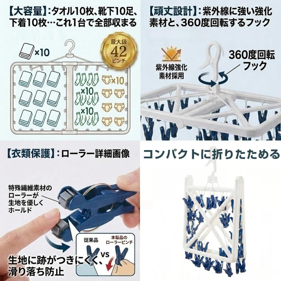 洗濯ハンガー ピンチハンガー 引っ張るだけ ローラー らくとり