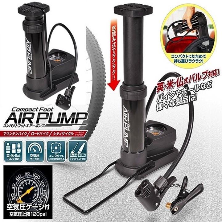 コンパクトフットエアーポンプ 空気入れ 自転車 米式 英式 仏式 バルブ対応 空気圧ゲージ付き ボール 浮き輪アタッチメント付き 15周年記念イベントが コンパクトフットエアーポンプ 空気入れ 自転車 米式 英式 仏式 バルブ対応 空気圧ゲージ付き ボール 浮き輪アタッチメント付き 15周年記念イベントが