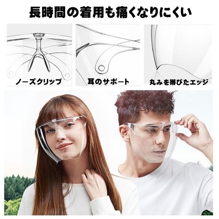 透明マスク フェイスプロテクションシールド フェイスタイプ クリア