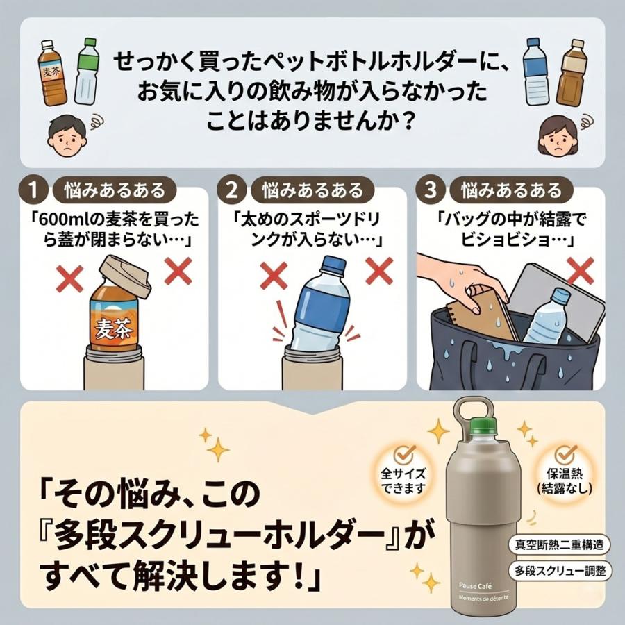 ペットボトルホルダー COLD&HOT 保冷 保温 500ml 650ml 対応