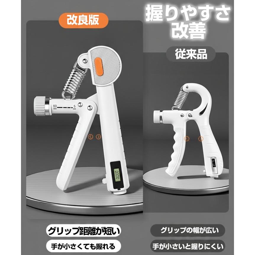 ハンドグリップ 握力 トレーニング カウンター付き 5kg - 60kg 負荷