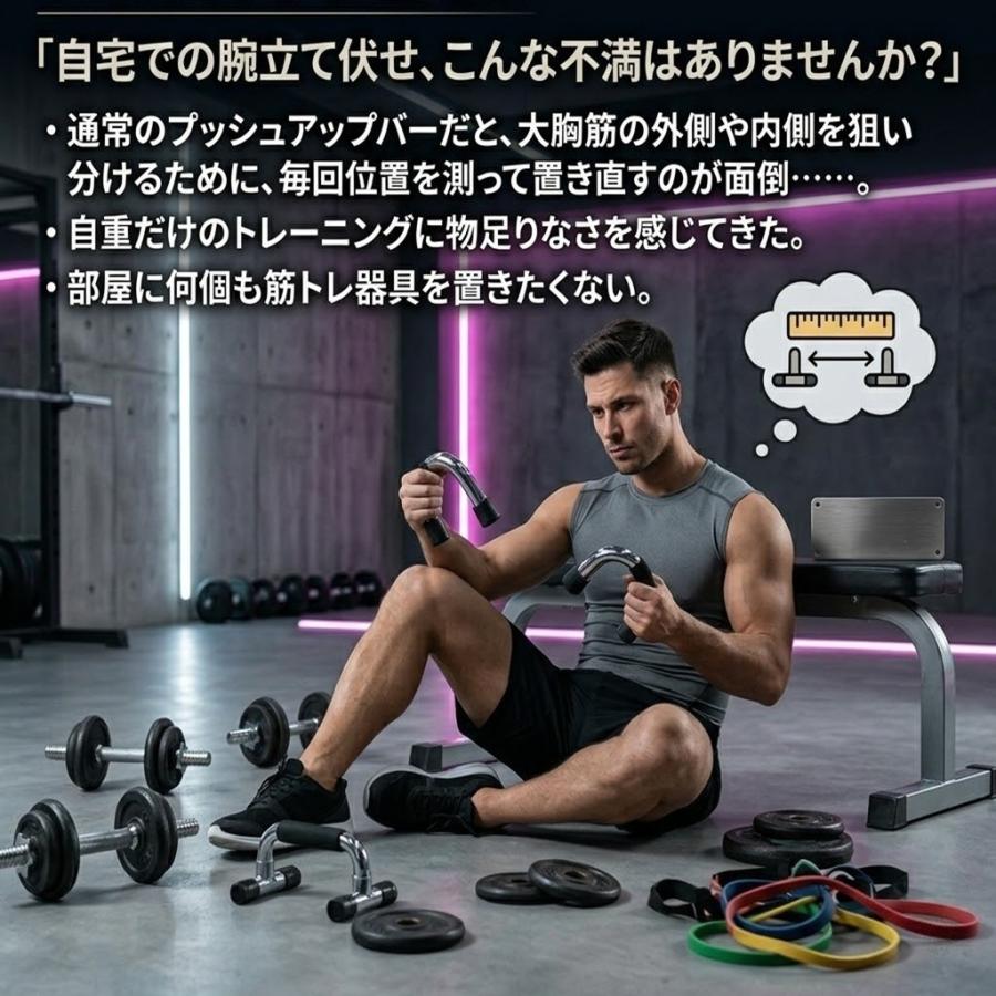 プッシュアップバー 負荷調節式 プッシュアップスタンド ワイド 815mm
