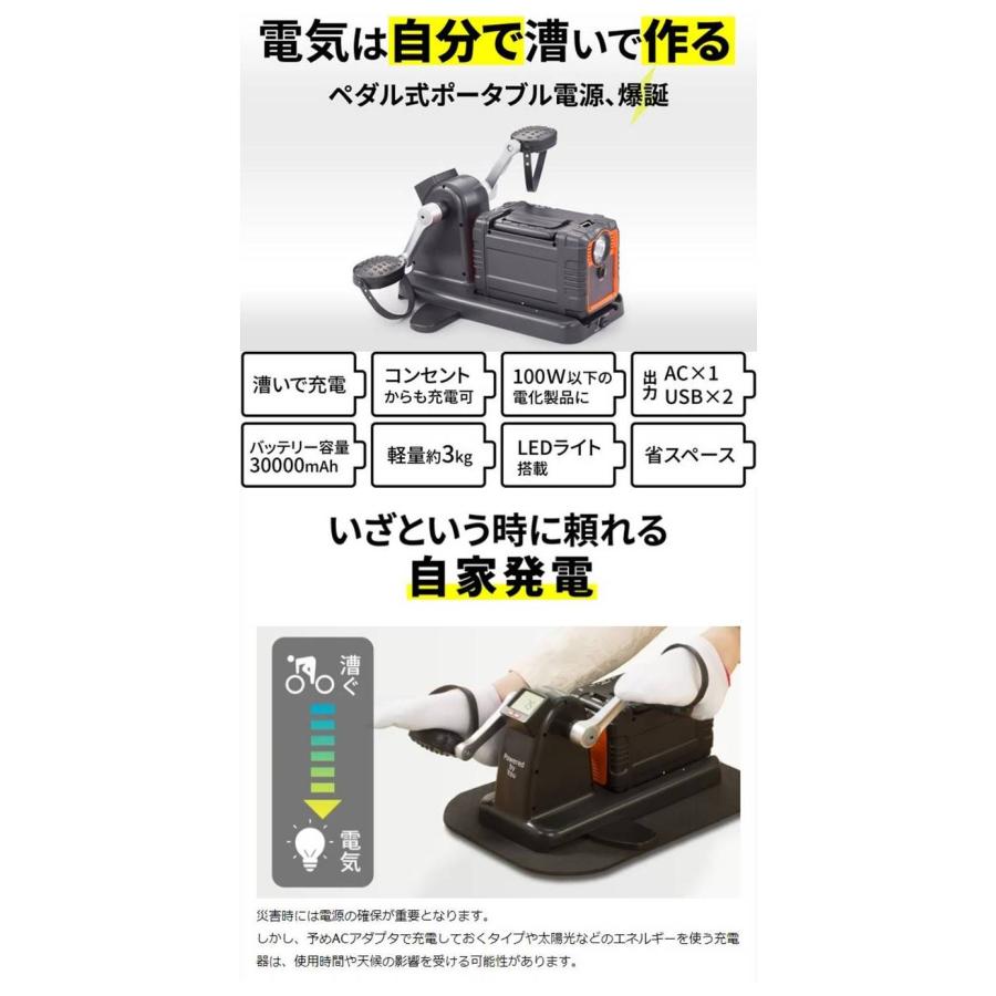 ポータブル電源 まわして チャージ 充電 丸 キャンプ 車中泊