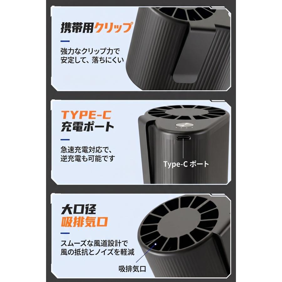 ベルトファン 扇風機 腰掛け WINSY 3WAY 首掛け 卓上 クリップ 4段階