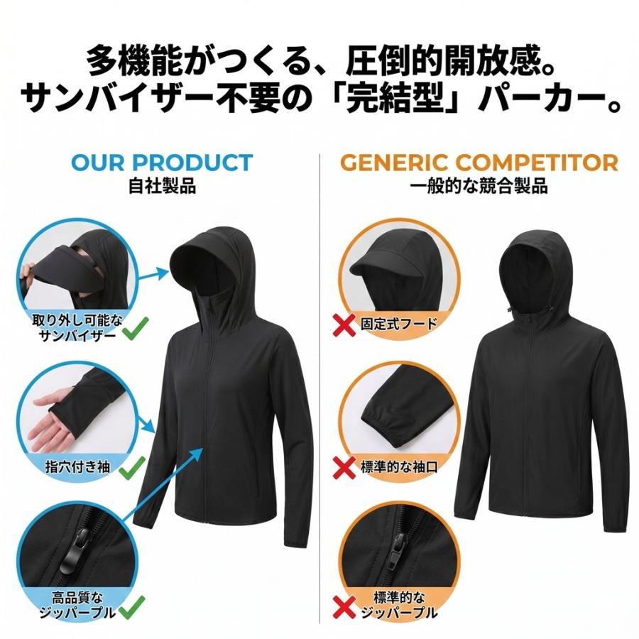 UVカット パーカー レディース メンズ 冷感 一体型 UPF50+ フェイス