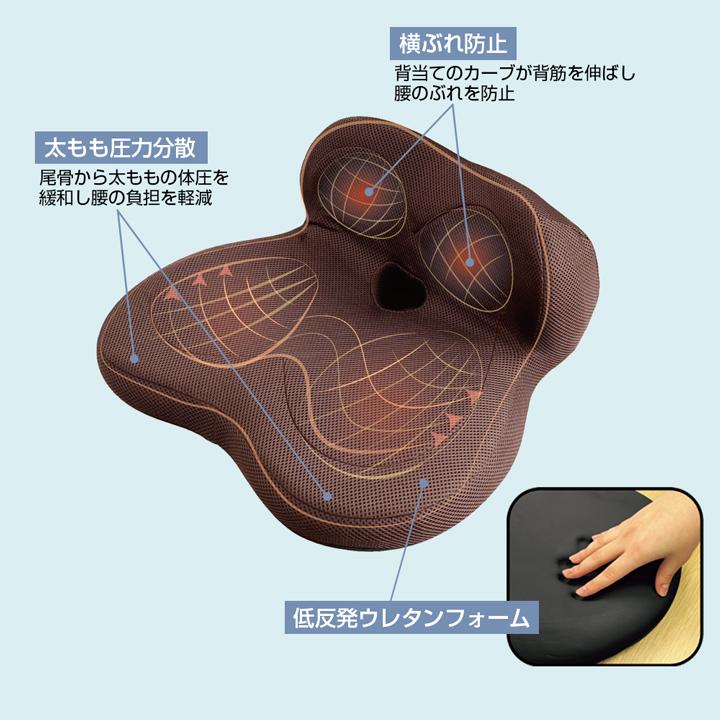 コシックス 姿勢 クッション 椅子 体圧 置き型 低反発ウレタン 穴あき