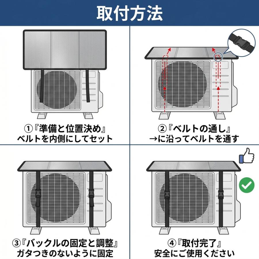 室外機カバー アルミ 2枚セット ワイド 86×53cm エアコン 室外機 遮熱