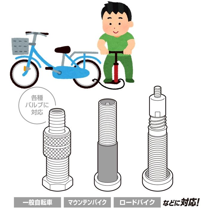 空気入れ 自転車 仏式 英式 米式 対応 軽量 315g 9気圧 ボール 浮き輪