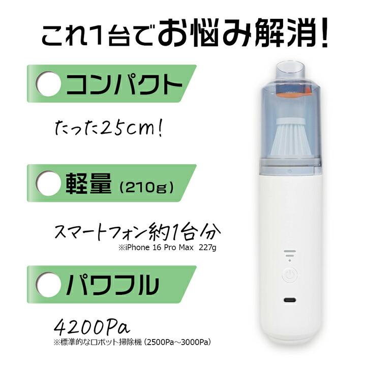 ハンディークリーナー 卓上クリーナー 掃除機 4200Pa 強力吸引 3in1 車