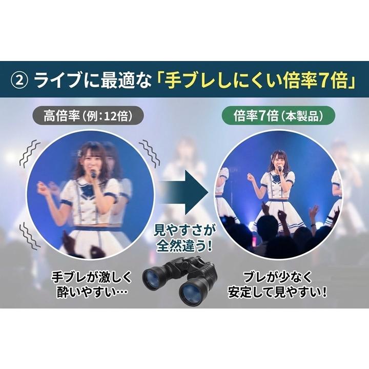 双眼鏡 7倍 50mm 大口径 コンサート ライブ 舞台 観劇 オペラグラス 7