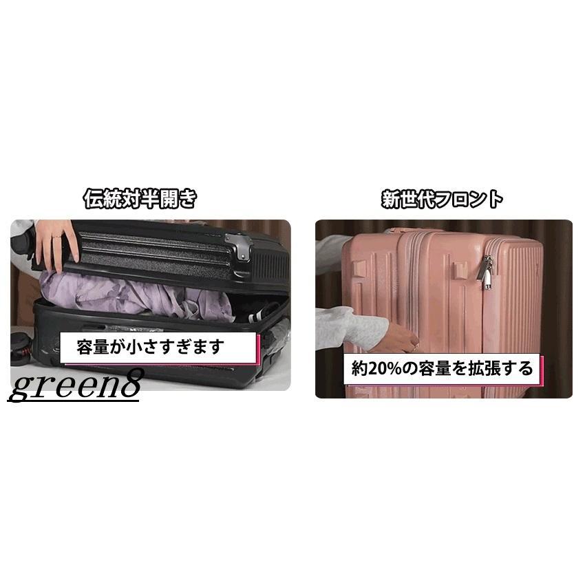 スーツケース 片開きフロントオープン 横開き 拡張機能 ストッパー カップホルダー Sサイズ 機内持ち込み Mサイズ スーツケース フロントオープン 多機能の画像